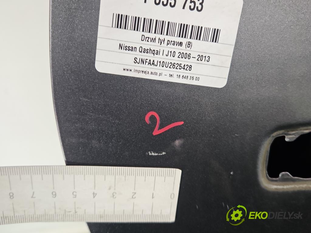 Nissan Qashqai I J10 2006-2013 1.6 16V HR16DE: 117 HP manual 86 kW 1598 cm3 5- dvere zadné pravé  (Kľučka dverí ostatné)
