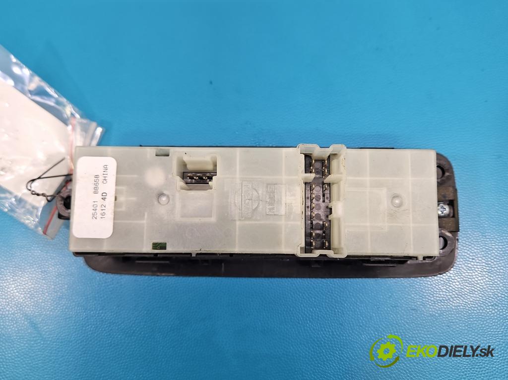 Nissan Qashqai I J10 2006-2013 1.6 16V 117 HP manual 86 kW 1598 cm3 5- prepínač okien spätných zrkadiel 25401 BB65B