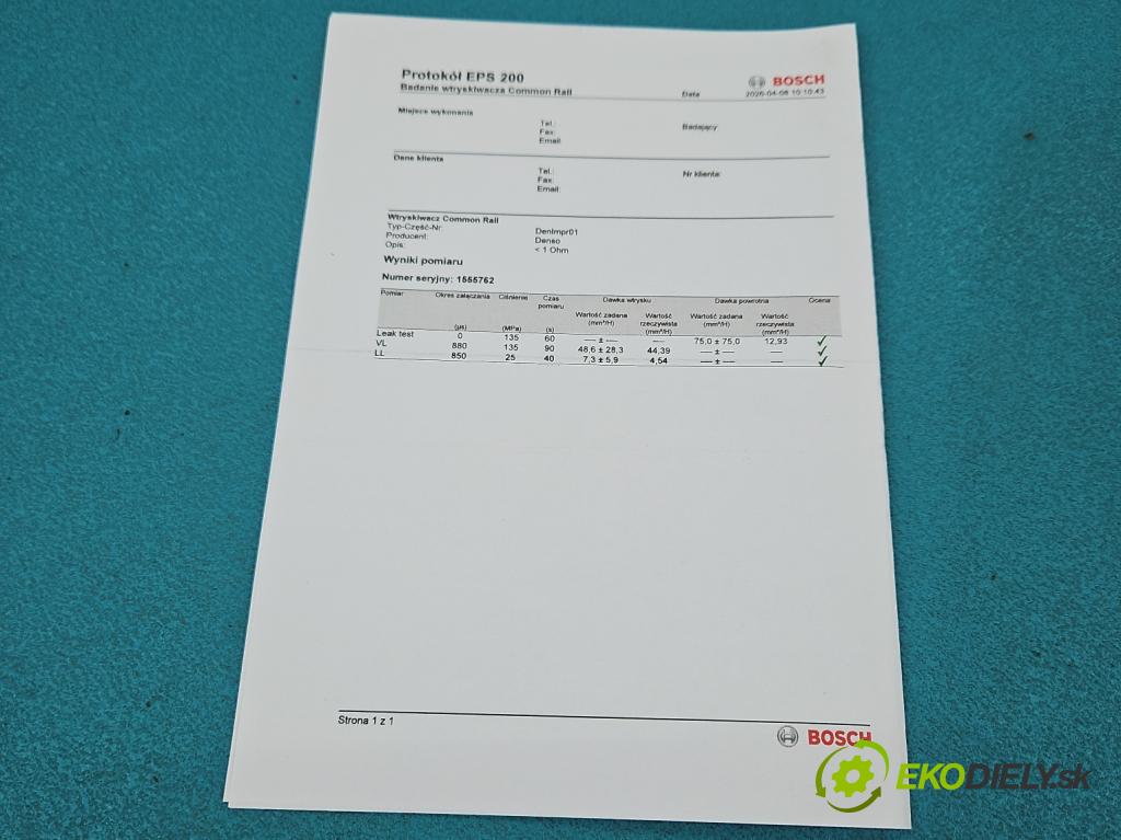 Toyota Auris I 2006-2013 2.0 D4D 126 HP manual 93 kW 1998 cm3 5- vstrek 23670-0R050 (Vstrekovač paliva)