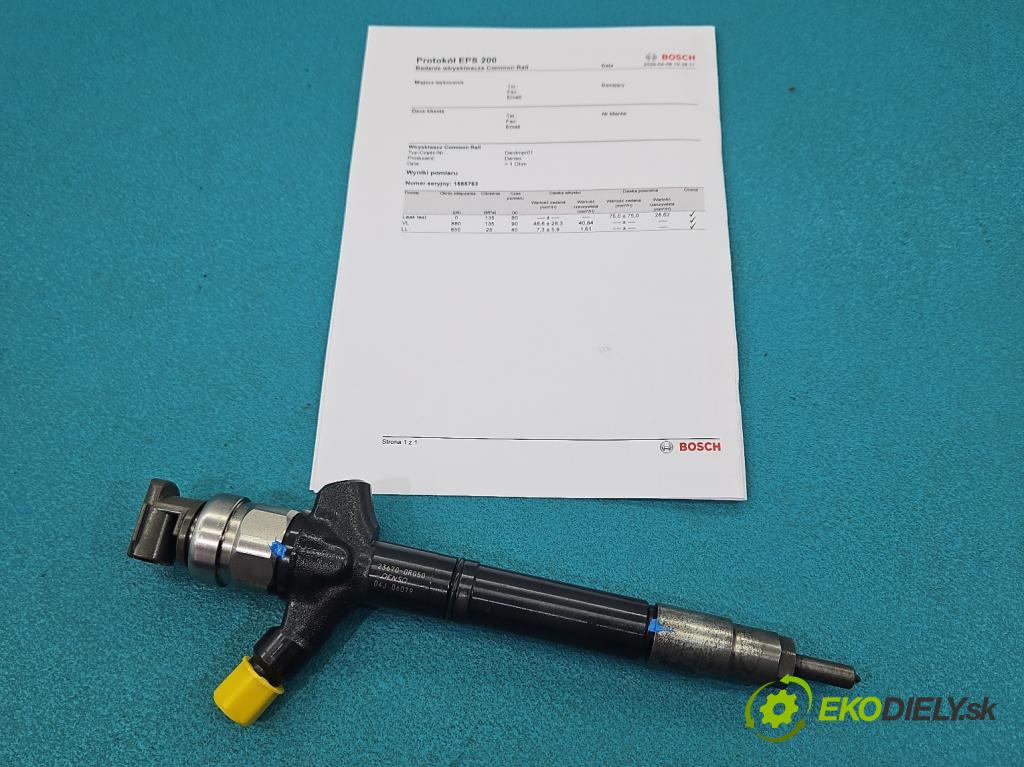 Toyota Auris I 2006-2013 2.0 D4D 126 hp manual 93 kW 1998 cm3 5- vstřikovač 23670-0R050 (Vstřikovač paliva)