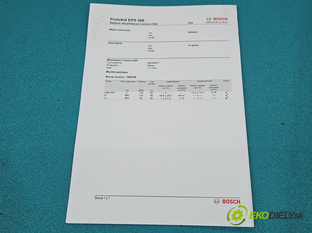 Toyota Auris I 2006-2013 2.0 D4D 126 HP manual 93 kW 1998 cm3 5- vstrek 23670-0R050 (Vstrekovač paliva)