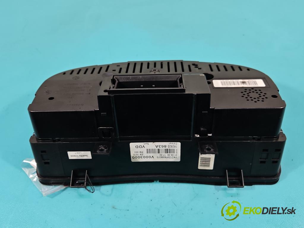 Vw Golf V 2003-2009 1.6 FSI 116 hp manual 85 kW 1598 cm3 5- Přístrojová deska 1K0920863A (Přístrojová deska)