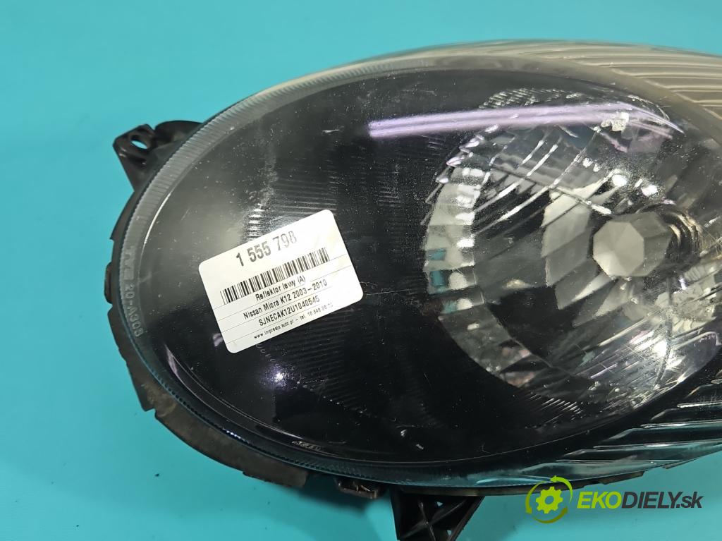 Nissan Micra K12 2003-2010 1.4 16V 88 HP manual 65 kW 1386 cm3 3- Reflektor: ľavý  (Kľučka dverí ostatné)