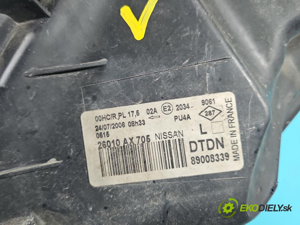 Nissan Micra K12 2003-2010 1.4 16V 88 hp manual 65 kW 1386 cm3 3- světlo pravý 26010AX705 (Pravé přední světlo)