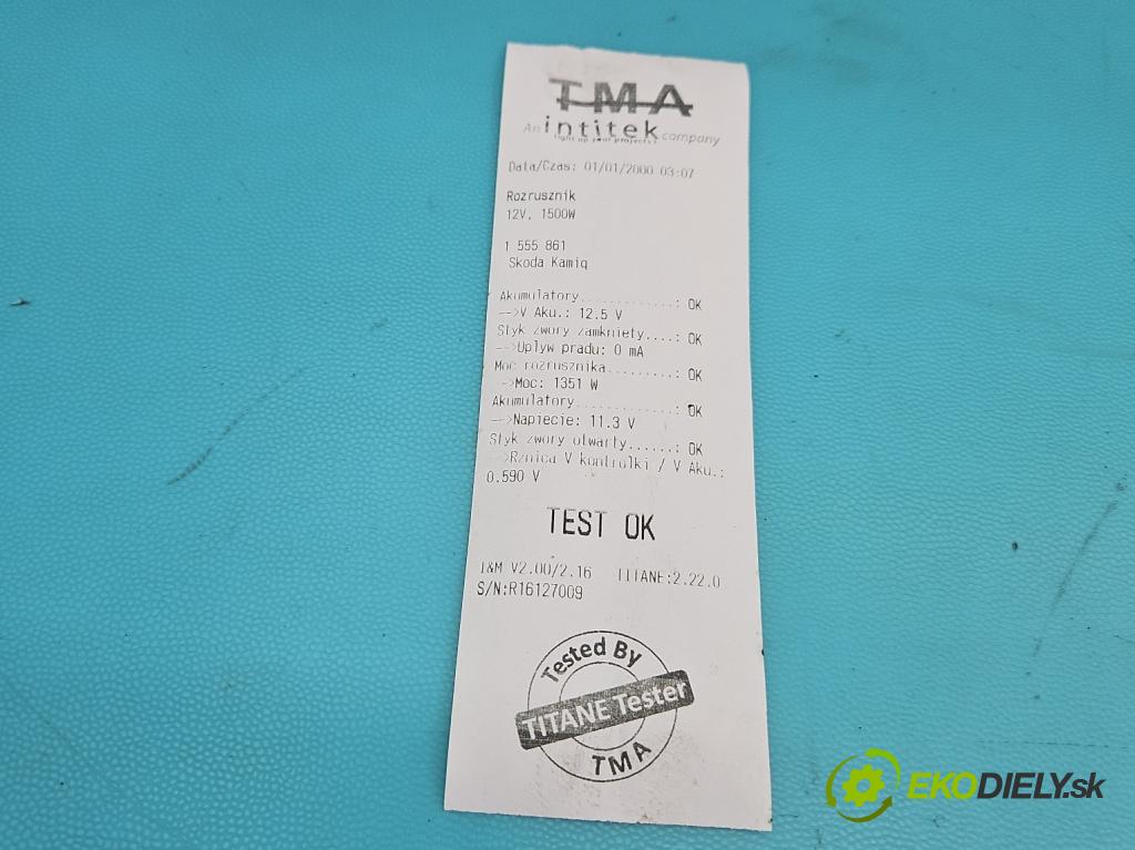 Skoda Kamiq 1.0 TSI 116 HP automatic 85 kW 999 cm3 5- štartér 0AM911022C (Štartér)