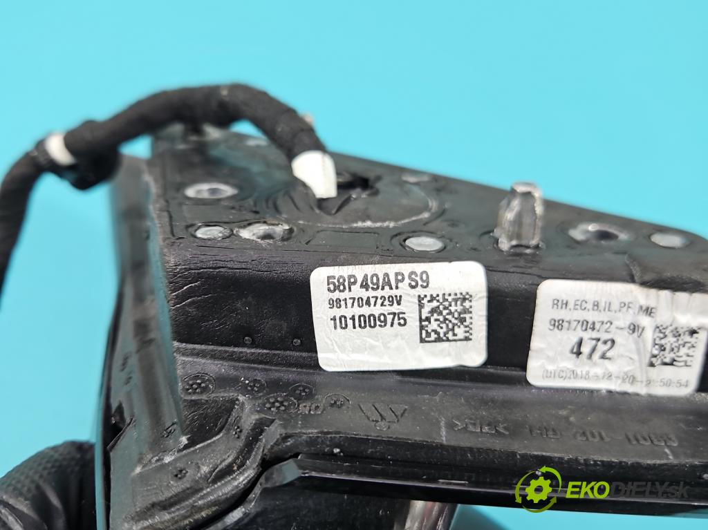 Peugeot 508 II 2018- 1.6 224hp automatic 165 kW 1598 cm3 5- zrkadlo pravé 58P49APS9 (Kľučka dverí ostatné)