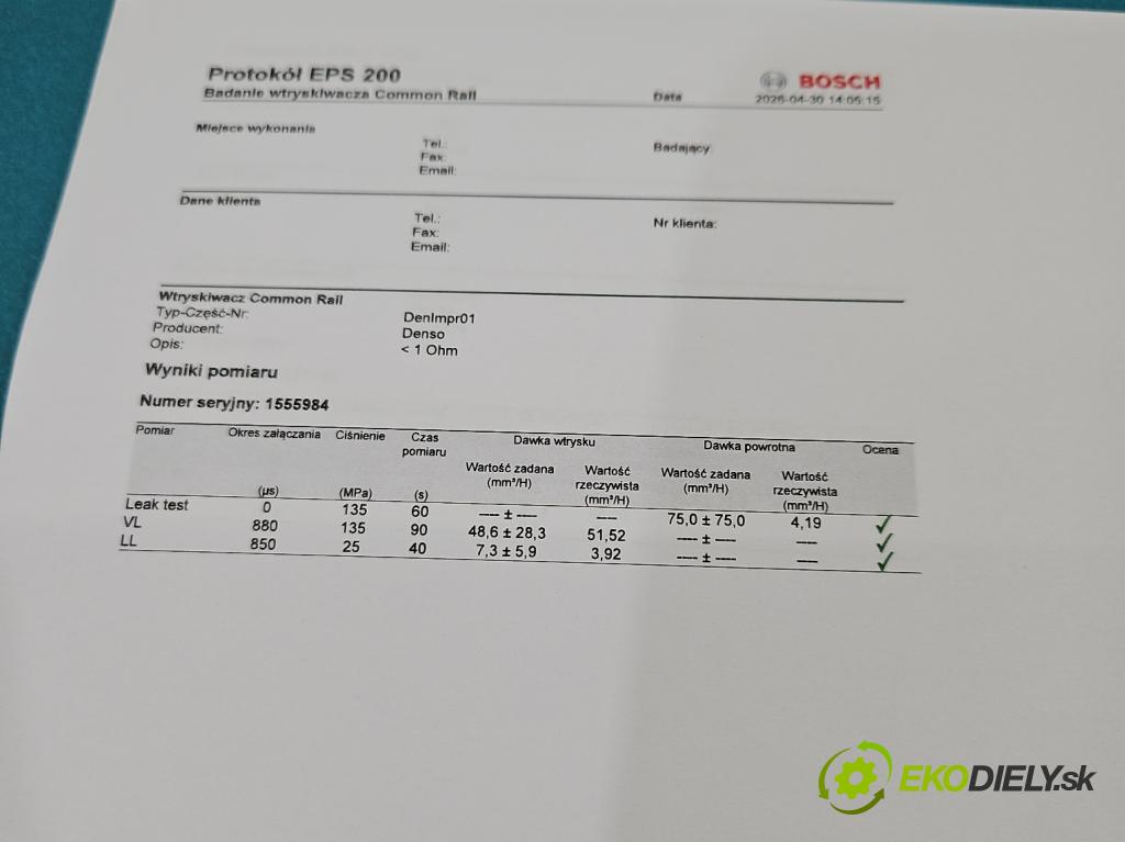 Opel Astra IV 2009-2015 1.7 cdti 125 hp manual 92 kW 1686 cm3 5- vstřikovač diesel 8-97376270-3