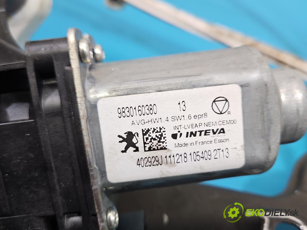 Peugeot 508 II 2018- 1.6 224hp automatic 165 kW 1598 cm3 5- mechanizmus okna predné ľavý 9830160380