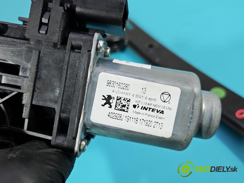 Peugeot 508 II 2018- 1.6 224 hp automatic 165 kW 1598 cm3 5- mechanismus stahování přední pravý 9830160280