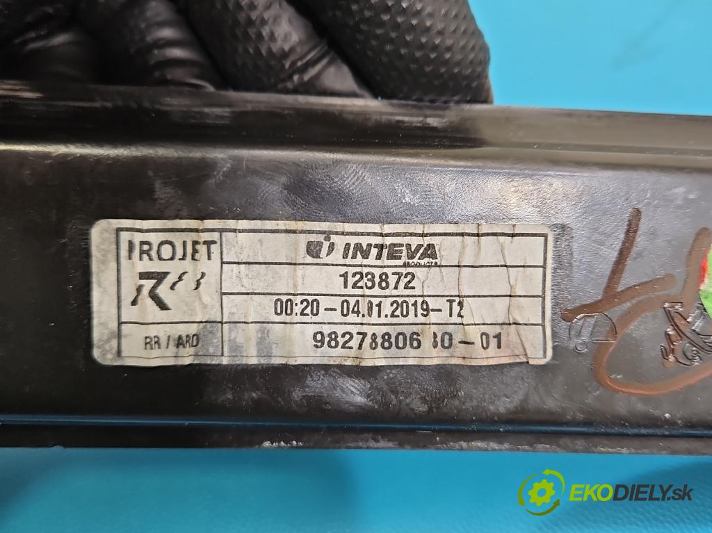 Peugeot 508 II 2018- 1.6 224hp automatic 165 kW 1598 cm3 5- mechanizmus okna zadné pravý 9827882880