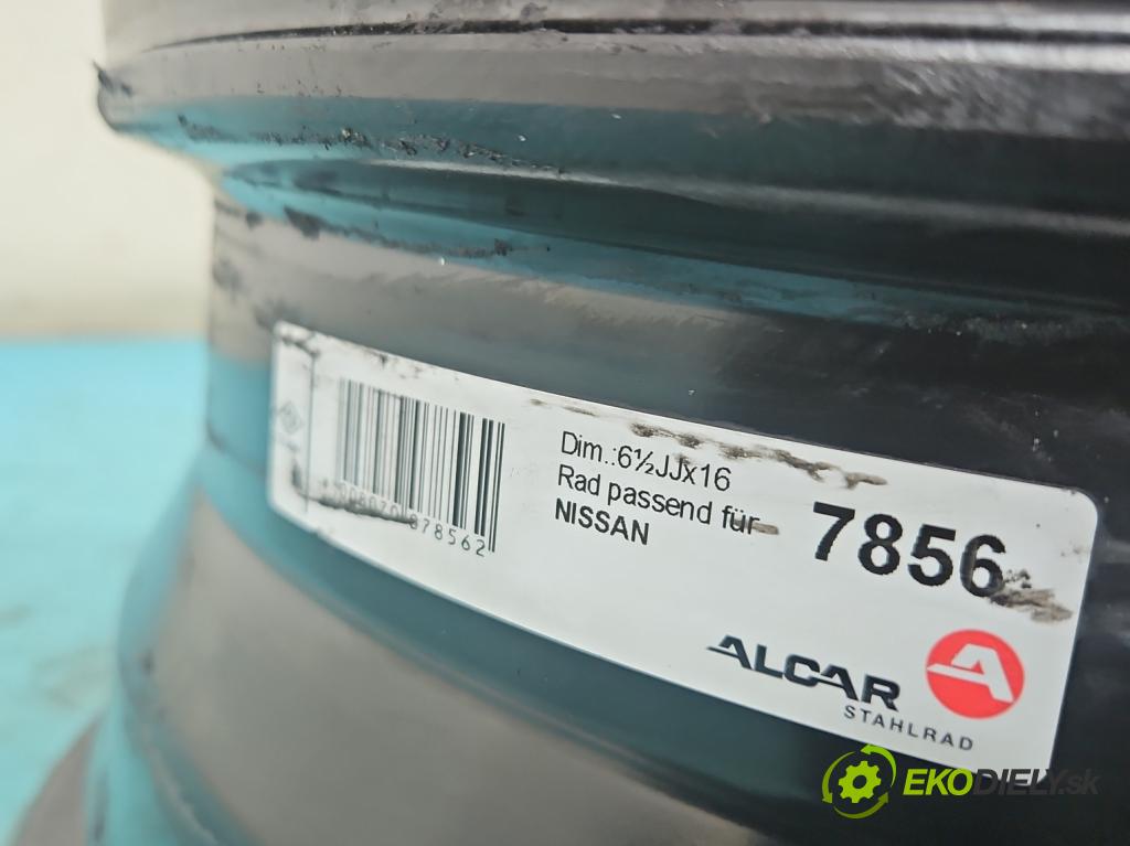 Nissan Qashqai I J10 2006-2013 1.6 16V 117 hp manual 86 kW 1598 cm3 5- Felga ocelový 16"