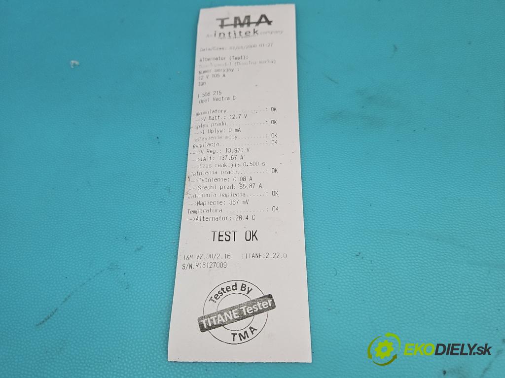 Opel Vectra C 2002-2008 1.9 cdti 150 hp manual 110 kW 1910 cm3 5- Alternator 93169028 (Alternátor)