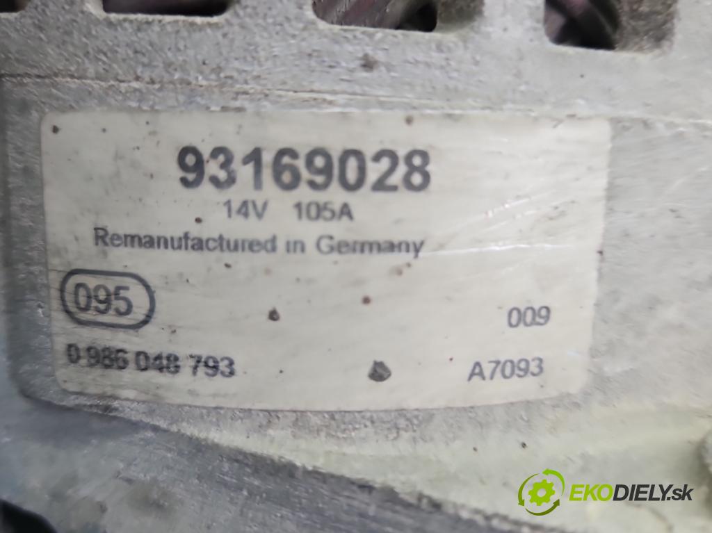 Opel Vectra C 2002-2008 1.9 cdti 150 hp manual 110 kW 1910 cm3 5- Alternator 93169028 (Alternátor)