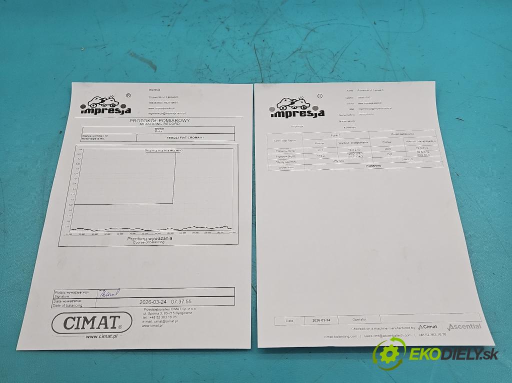 Fiat Croma II 2005-2010 1.9 jtd 120 HP manual 88 kW 1910 cm3 5- turbodúchadlo, turbo repasovaná 767835-1