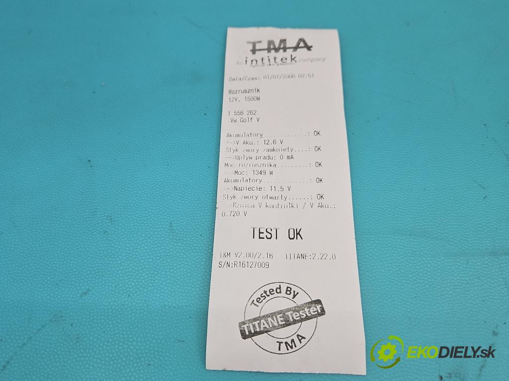 Vw Golf V 2003-2009 1.6 FSI 116 HP manual 85 kW 1598 cm3 5- štartér 02T911023S (Štartér)