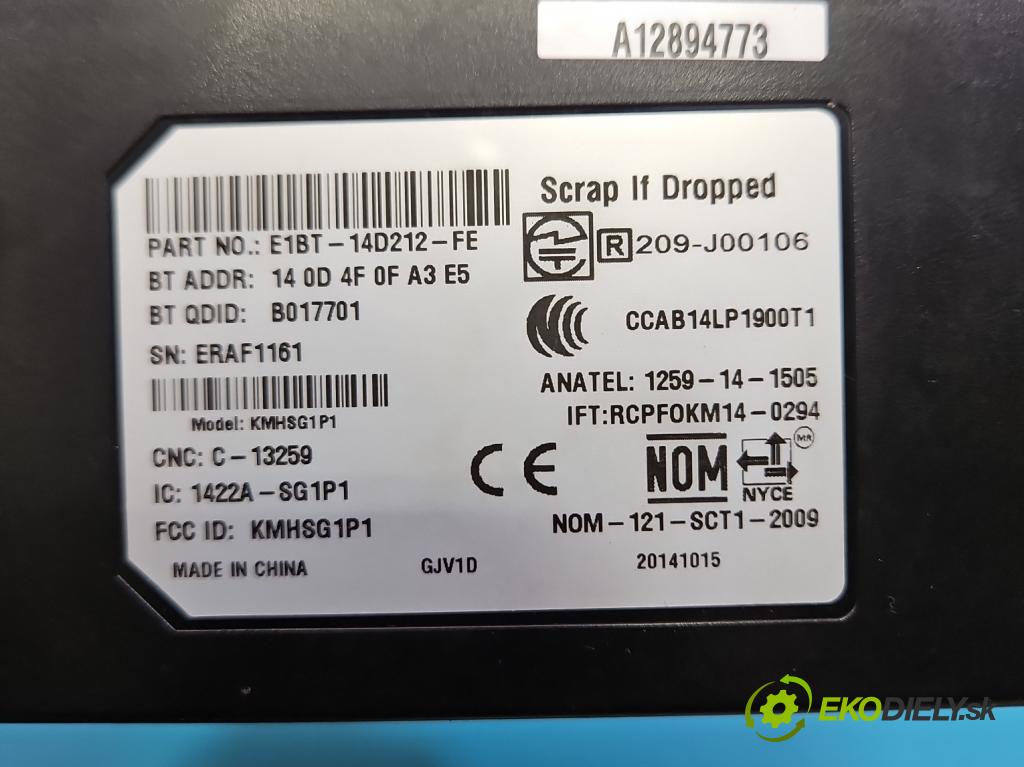 Ford Focus Mk3 2010-2018 1.6 tdci 95 hp manual 70 kW 1560 cm3 5- řídící jednotka E1BT-14D212-FE