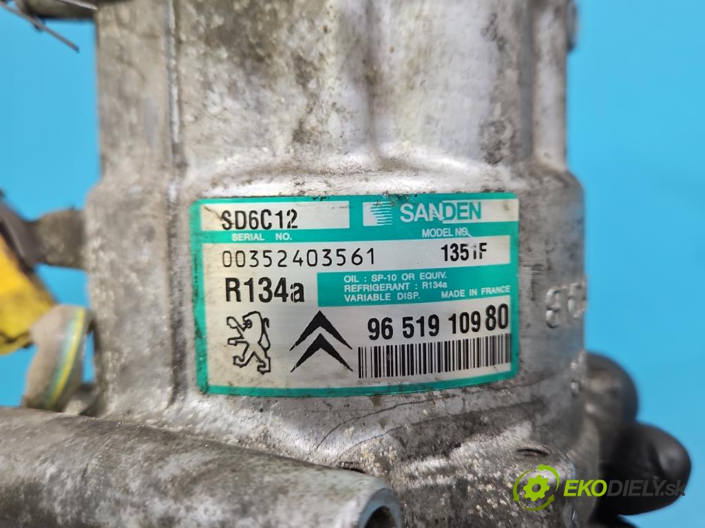 Citroen C4 I 2004-2011 1.4 16V 88 hp manual 65 kW 1360 cm3 3- Kompresor: klíma 9651910980 (Kompresor klimatizace)