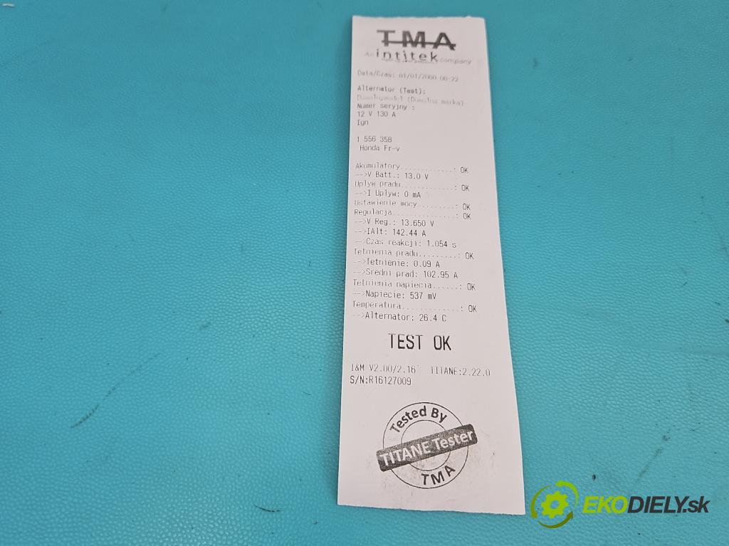 Honda Fr-v 2.2 i-ctdi: 140 hp manual 103 kW 2204 cm3 5- Alternator 104210-3911 (Alternátor)