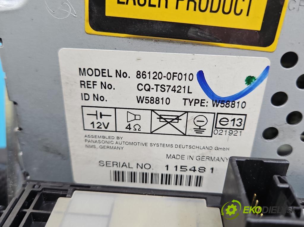 Toyota Corolla Verso II 2004-2009 1.8 vvti 129 HP manual 95 kW 1794 cm3 5- Radio originál 86120-0F010