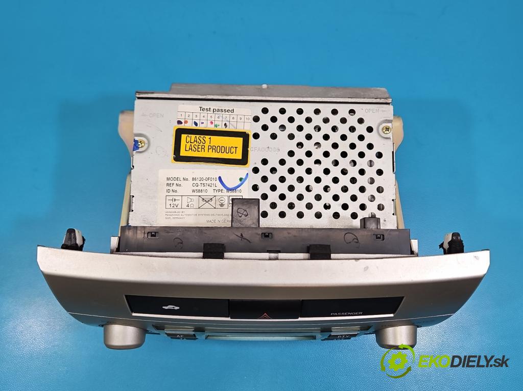 Toyota Corolla Verso II 2004-2009 1.8 vvti 129 HP manual 95 kW 1794 cm3 5- Radio originál 86120-0F010