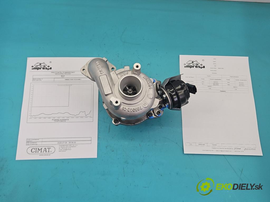 Ford Focus Mk3 2010-2018 1.6 tdci 95 HP manual 70 kW 1560 cm3 5- turbodúchadlo, turbo repasovaná 806291-3