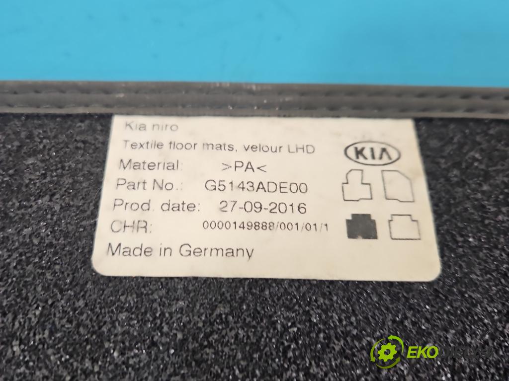 Kia Niro I 2016-2022 1.6 GDI 105 HP automatic 77 kW 1580 cm3 5- Koberce: G5143ADE00