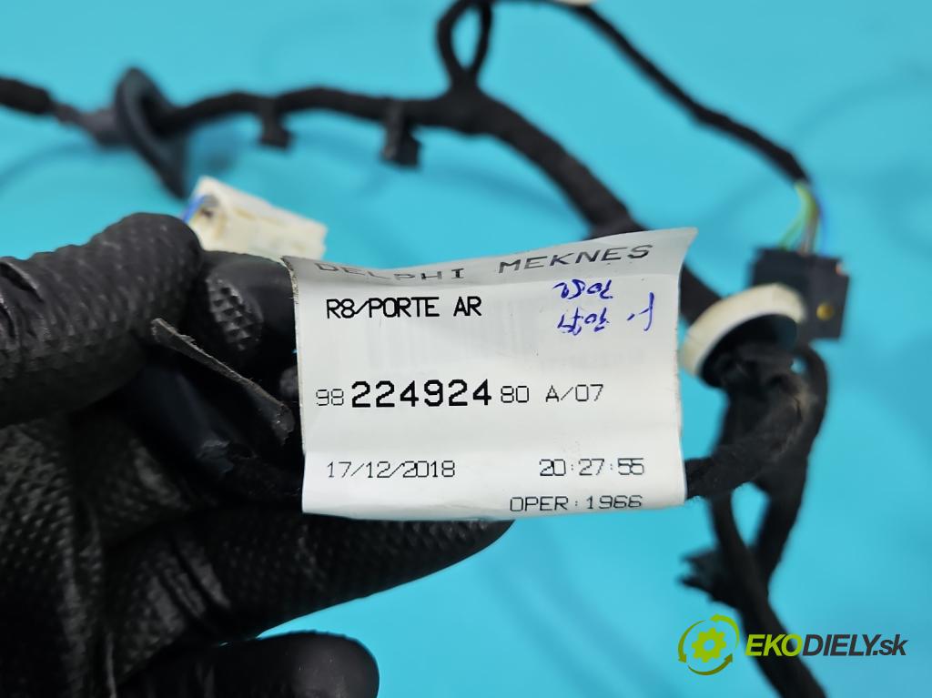 Peugeot 508 II 2018- 1.6 224hp automatic 165 kW 1598 cm3 5- Zväzok: dvere zadné vľavo: 9822492480