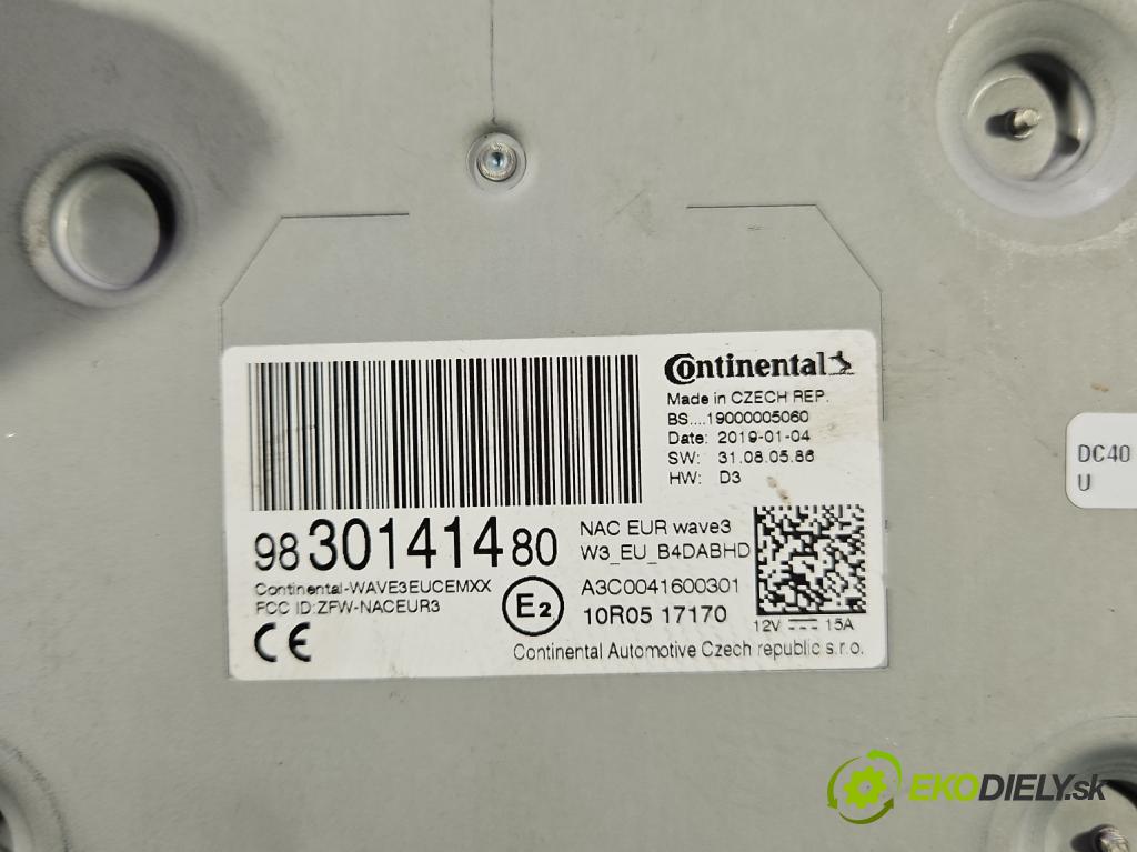 Peugeot 508 II 2018- 1.6 224 hp automatic 165 kW 1598 cm3 5- Radio továrna: 9830141480