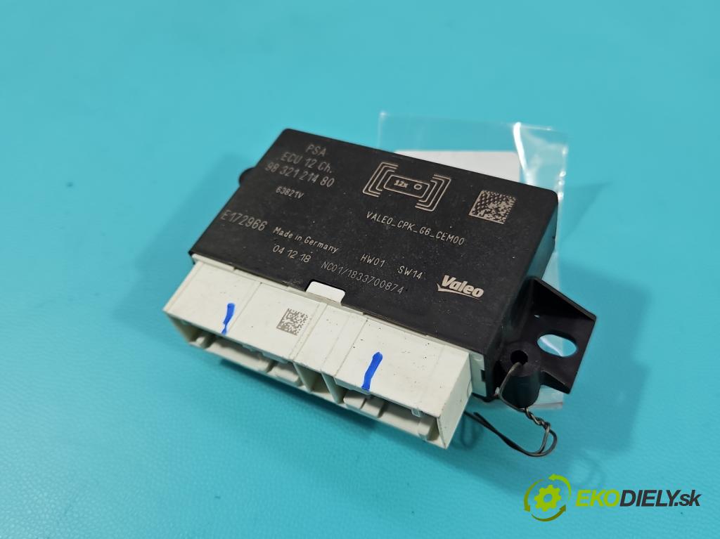 Peugeot 508 II 2018- 1.6 224 hp automatic 165 kW 1598 cm3 5- řídící jednotka parkování 9832121480