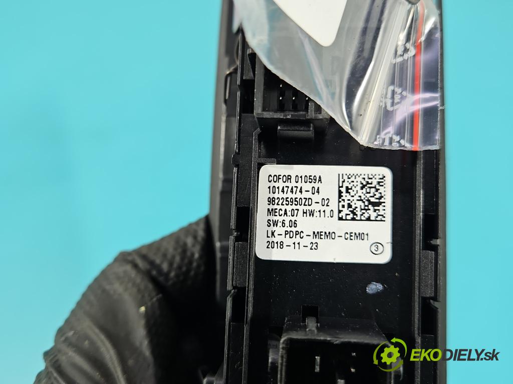 Peugeot 508 II 2018- 1.6 224hp automatic 165 kW 1598 cm3 5- prepínač okien spätných zrkadiel 98225950ZD