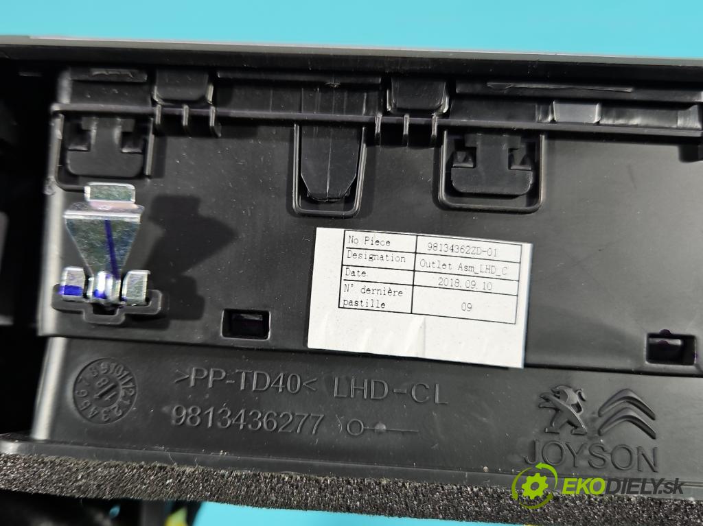 Peugeot 508 II 2018- 1.6 224 hp automatic 165 kW 1598 cm3 5- Mřížka: topení medián: 9813436277 (Mřížka topení)