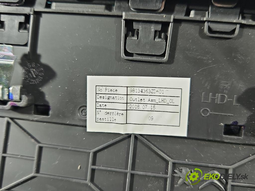 Peugeot 508 II 2018- 1.6 224hp automatic 165 kW 1598 cm3 5- Mřížka: kúrenia ostatné 98134363ZD