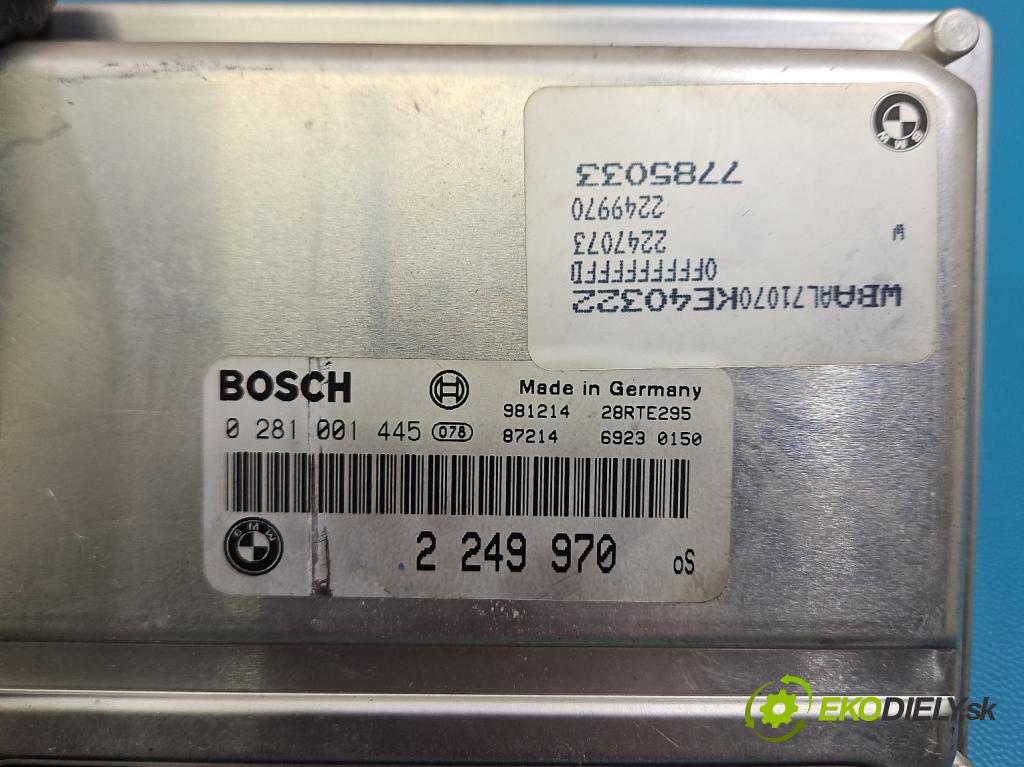 Bmw 3 E46 1998-2007 2.0d 136 HP manual 100 kW 1951 cm3 4- riadiaca jednotka motora 0281001445