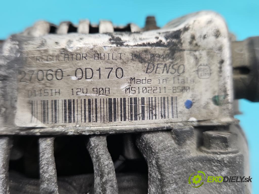 Toyota Corolla Verso II 2004-2009 1.8 vvti 129 HP manual 95 kW 1794 cm3 5- Alternator 27060-0D170 (Alternátor)