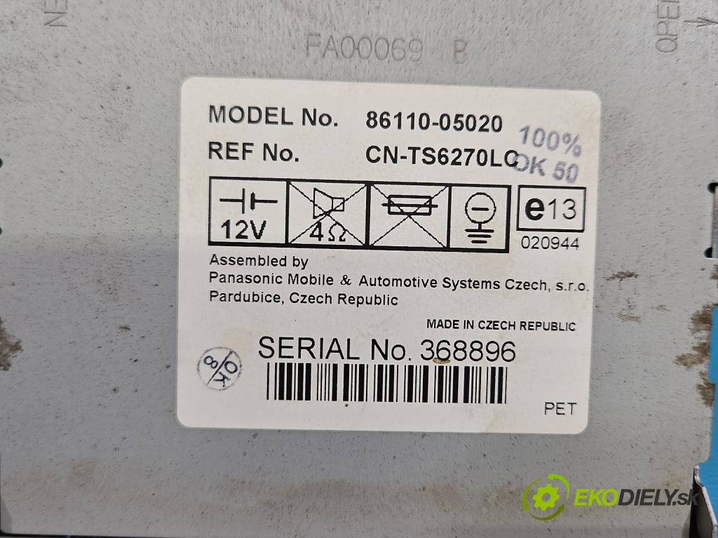 Toyota Avensis II T25 2003-2008 2.0 vvti 147 HP manual 108 kW 1998 cm3 5- Zobrazit: 86110-05020 (Prístrojová doska)