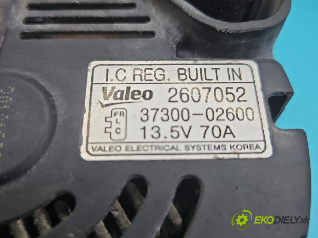 Hyundai I10 I 2008-2013 1.1 69KM manual 50.8 kW 1086 cm3 5- Alternator 37300-02600 (Alternátor)