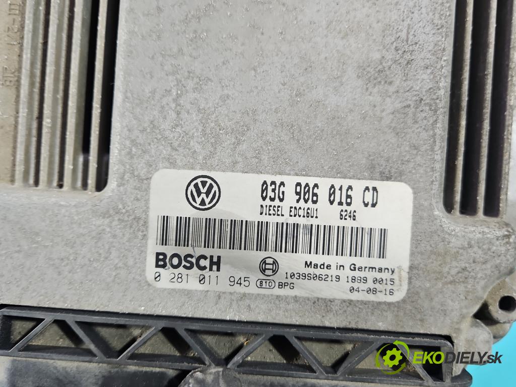 Vw Touran I 2003-2015 1.9 tdi 105 HP manual 77 kW 1896 cm3 5- riadiaca jednotka motora 03G906016CD