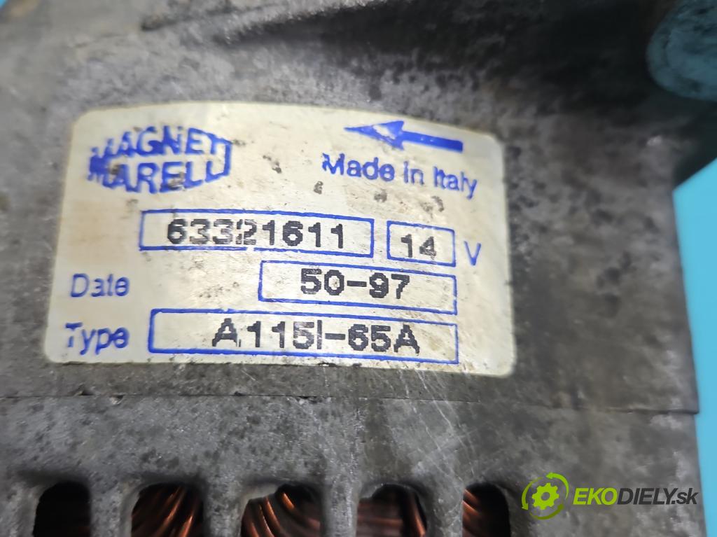 Fiat Bravo I 1995-2001 1.4 12V 80 HP manual 59 kW 1370 cm3 3- Alternator 63321611 (Alternátor)