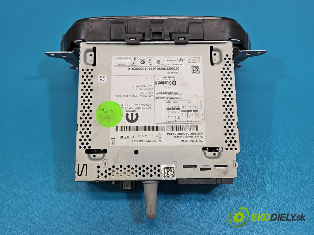 Fiat Tipo II 2015- 1.4 16V 95 HP manual 70 kW 1368 cm3 4- Radio originál 07356378690