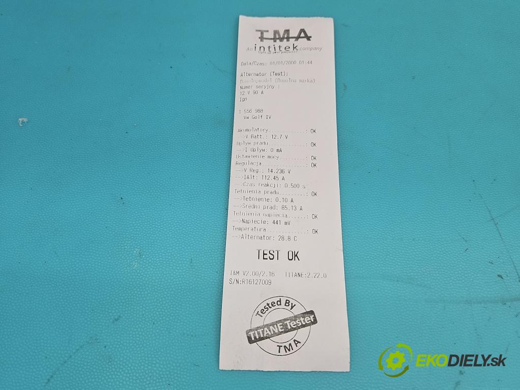 Vw Golf IV 1997-2003 1.4 16V 75 hp manual 55 kW 1390 cm3 5- Alternator 028903028D (Alternátor)