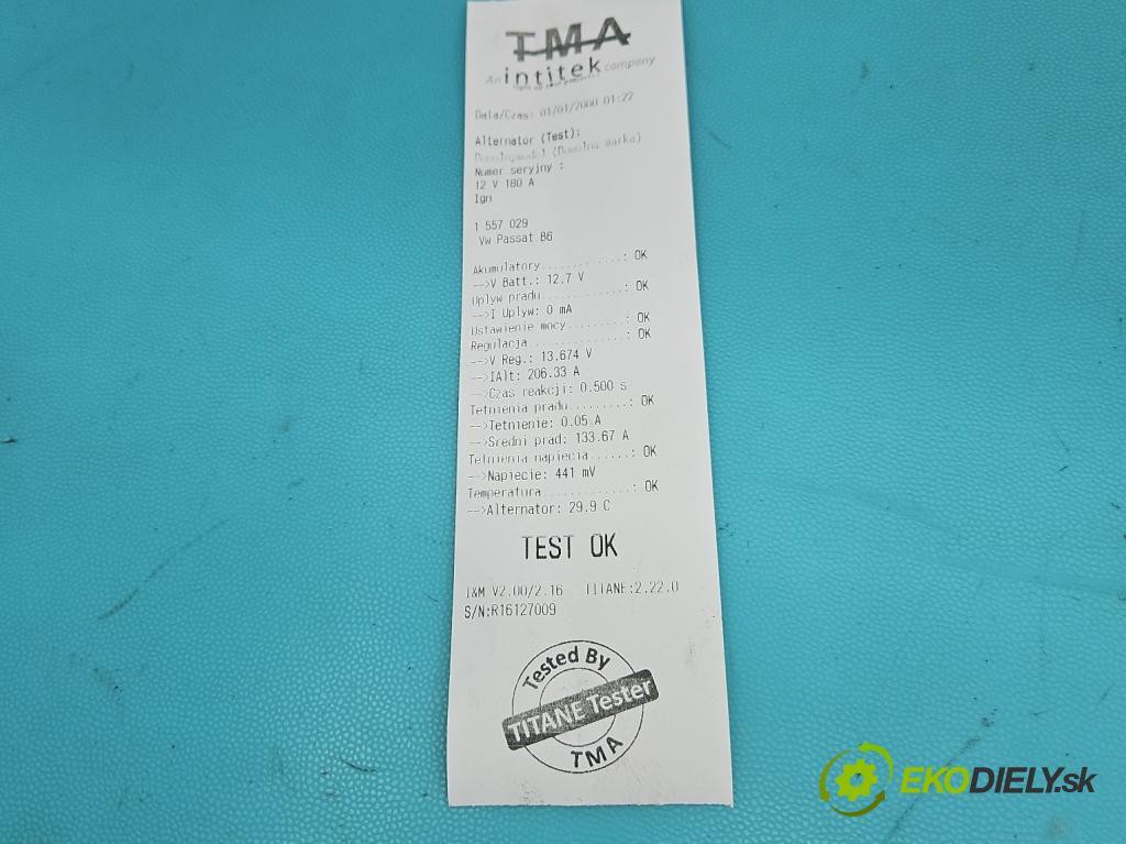 Vw Passat B6 2005-2010 2.0 tdi 170 hp automatic 125 kW 1968 cm3 4- Alternator 021903026L (Alternátor)