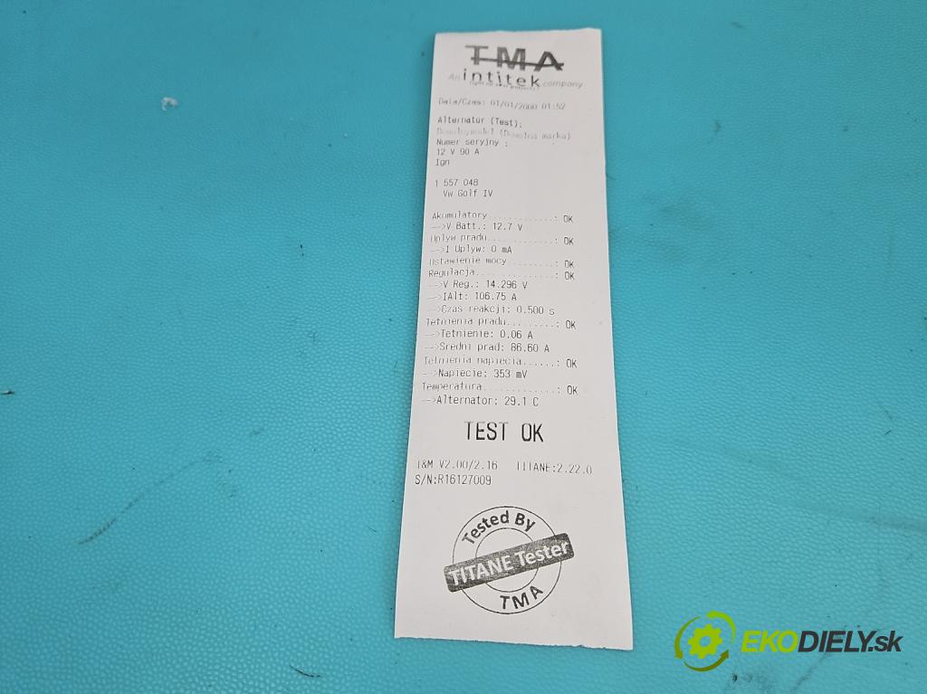 Vw Golf IV 1997-2003 1.4 16V 75 hp manual 55 kW 1390 cm3 5- Alternator 028903028D (Alternátor)