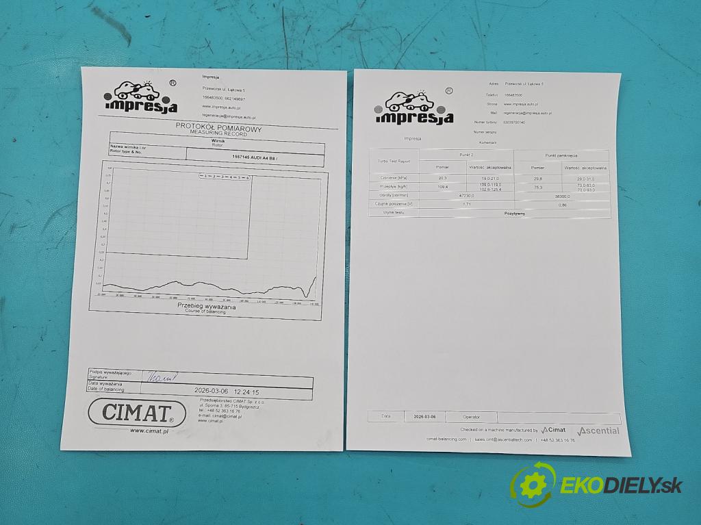 Audi A4 B8 2007-2015 2.0 tdi 136 HP manual 100 kW 1968 cm3 4- turbodúchadlo, turbo repasovaná BV43B-0140