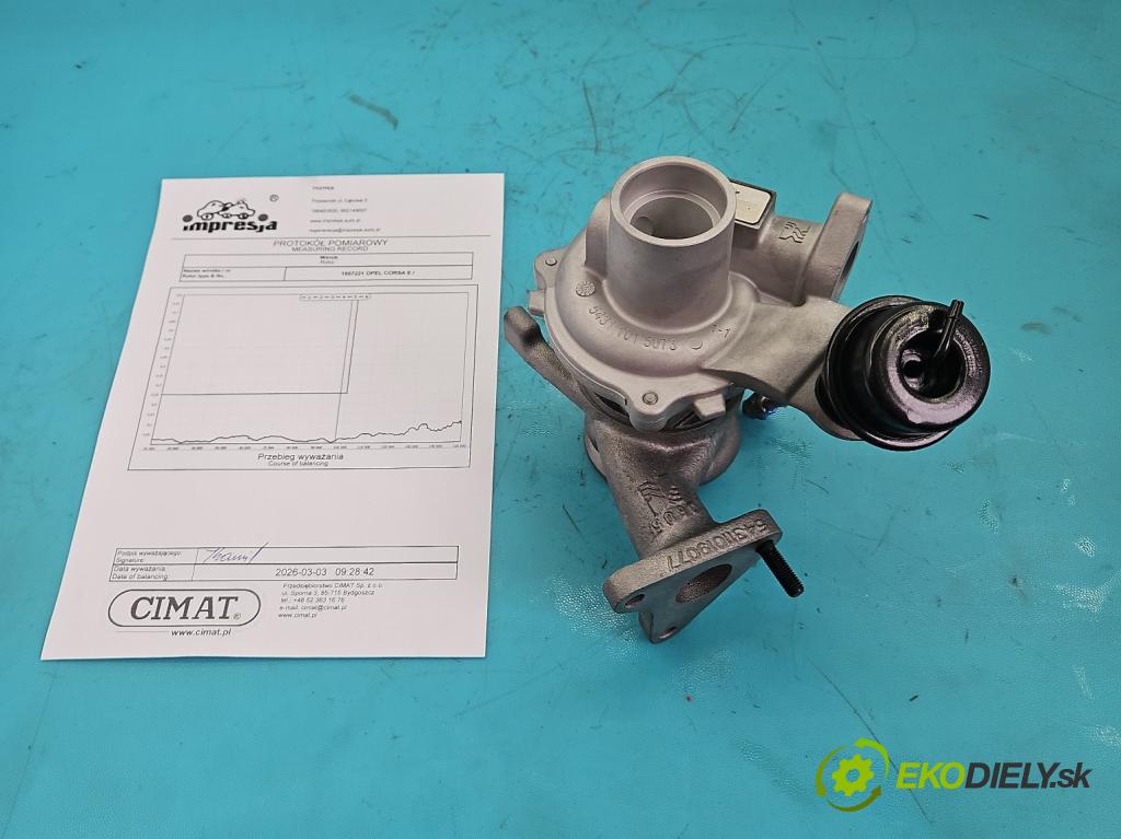 Opel Corsa E 2014-2019 1.3 cdti 75 HP manual 55 kW 1248 cm3 3- turbodúchadlo, turbo repasovaná 54319700023