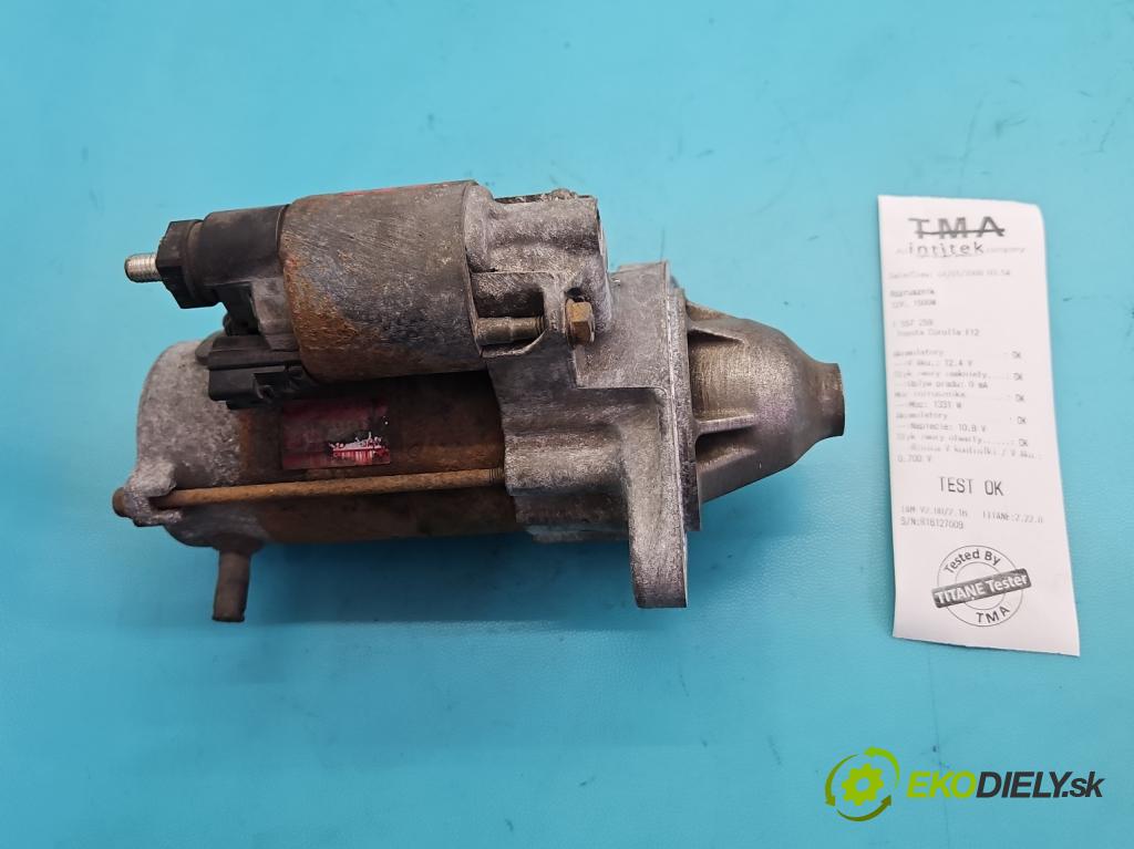 Toyota Corolla E12 2001-2009 1.6 vvti 110 HP manual 81 kW 1598 cm3 5- štartér 228000-7591 (Štartér)