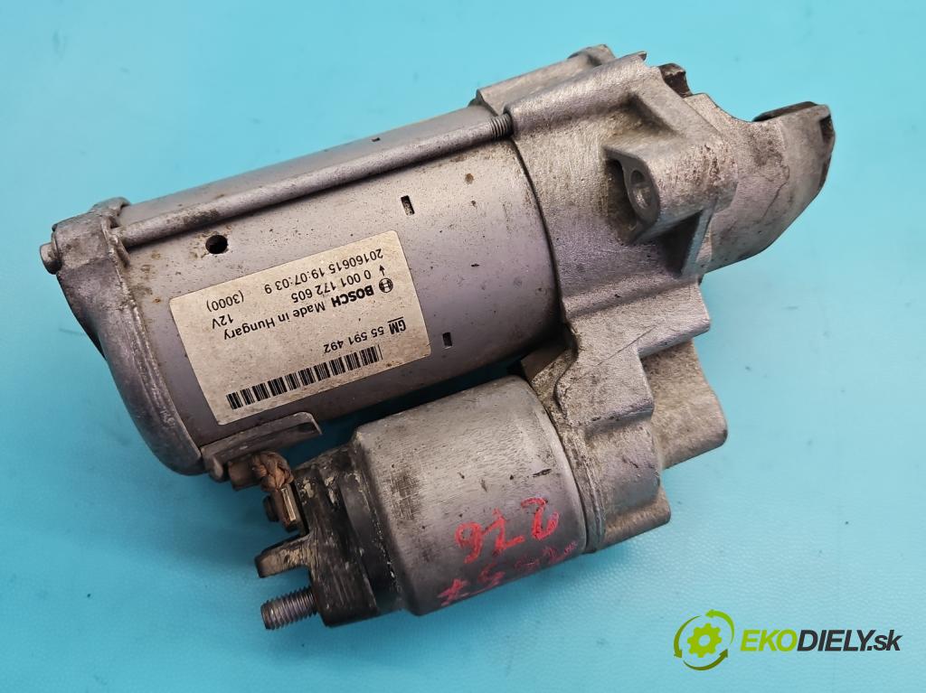 Opel Corsa E 2014-2019 1.3 cdti 75 HP manual 55 kW 1248 cm3 3- štartér 0001172605 (Štartér)