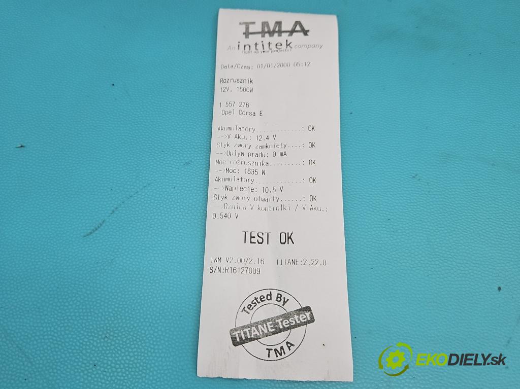 Opel Corsa E 2014-2019 1.3 cdti 75 HP manual 55 kW 1248 cm3 3- štartér 0001172605 (Štartér)