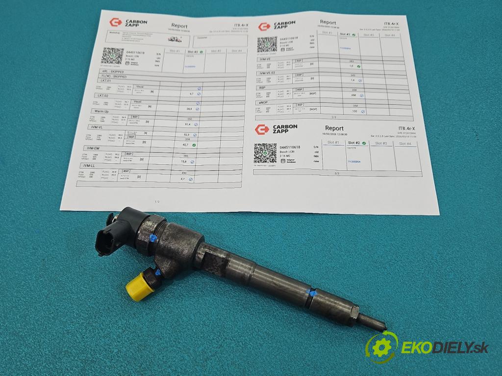 Opel Corsa E 2014-2019 1.3 cdti 75 hp manual 55 kW 1248 cm3 3- vstřikovač 0445110618 (Vstřikovač paliva)