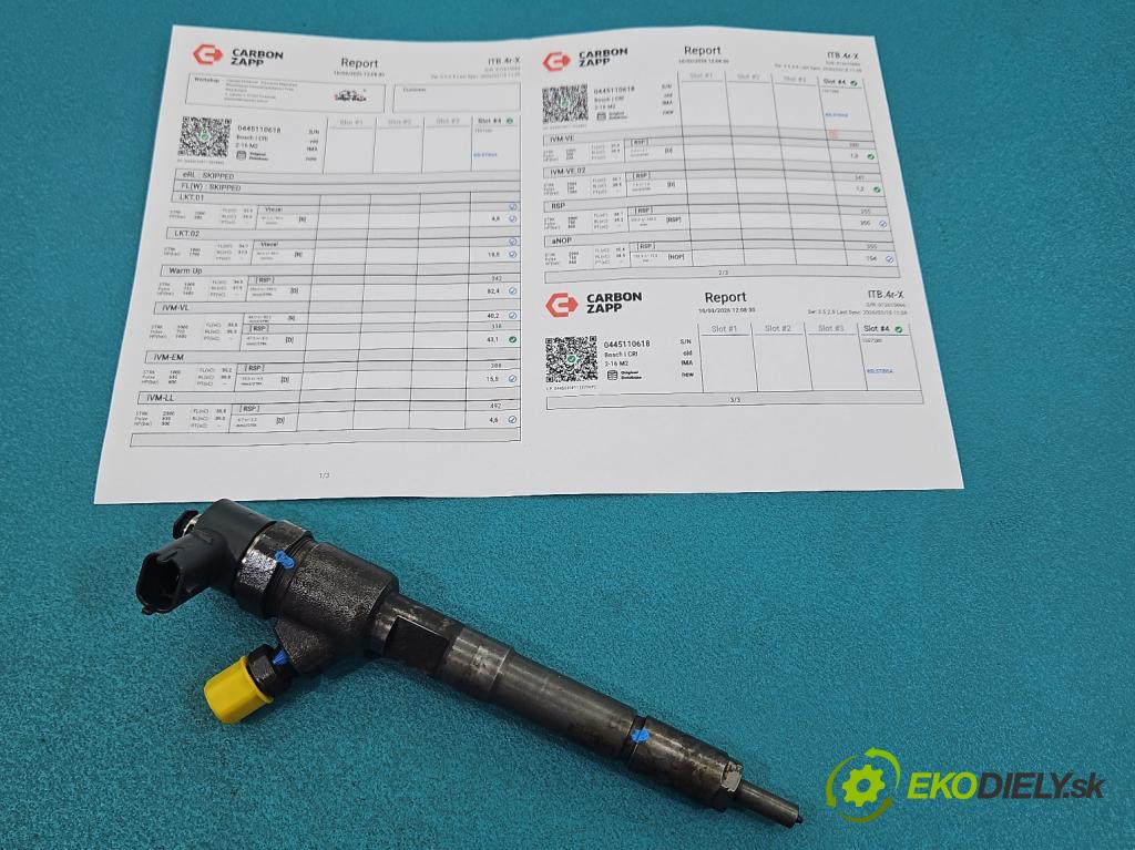 Opel Corsa E 2014-2019 1.3 cdti 75 hp manual 55 kW 1248 cm3 3- vstřikovač 0445110618 (Vstřikovač paliva)