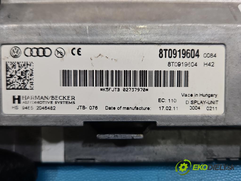 Audi A4 B8 2007-2015 2.0 tdi 143 hp manual 105 kW 1968 cm3 5- displej 8T0919604 (Přístrojová deska)